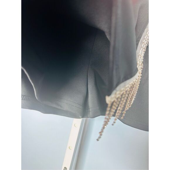 NWT See Me Shine Fringe Mini Skort Black Large - Picture 4 of 5